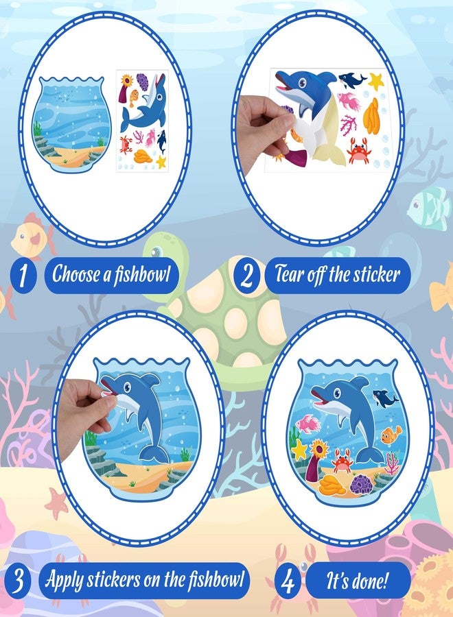 80UncleKimby 32pcs Summer Activities Crafts for Kids - Under The Sea Ocean Animal Stickers Kits Bulk, Make Your Own Scene Art DIY for Party Games, Classroom - Image 4